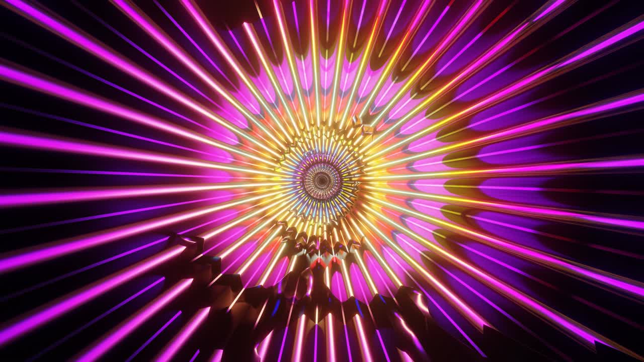 los rayos del arco iris del túnel del bucle.