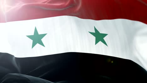 syria flag slow waving background. 4k close up flag waving. seamless loop