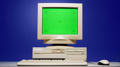 Vintage Computer with Green Screen Monitor