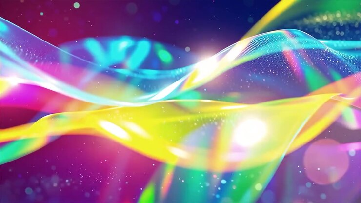 Sfondo astratto con onde di luce fluide.