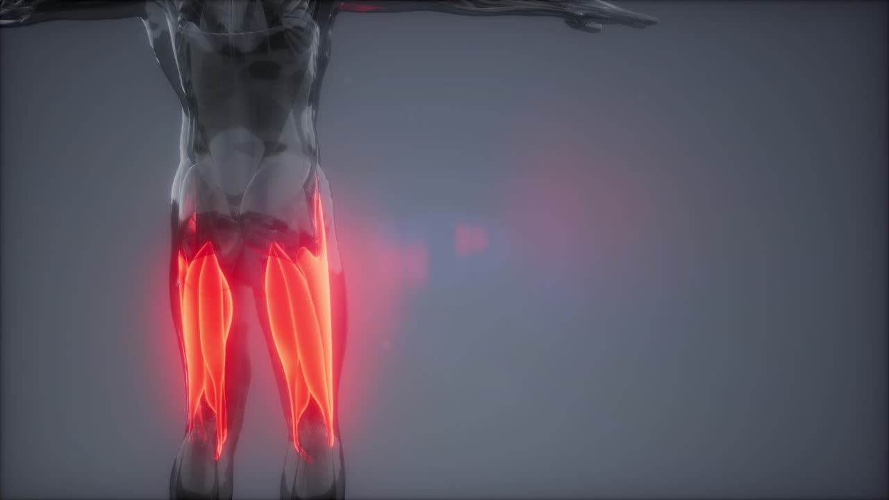 músculos del muslo - mapa de anatomía muscular visible