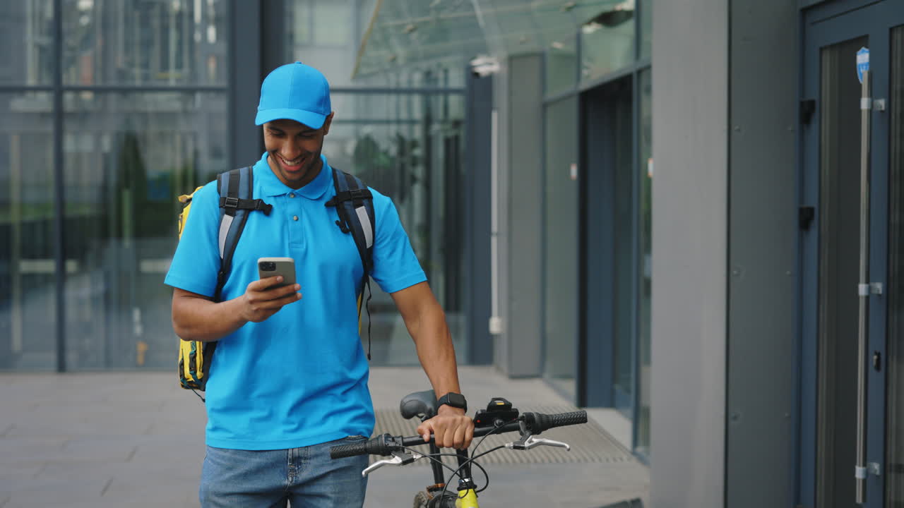 Delivery Person on Bicycle
