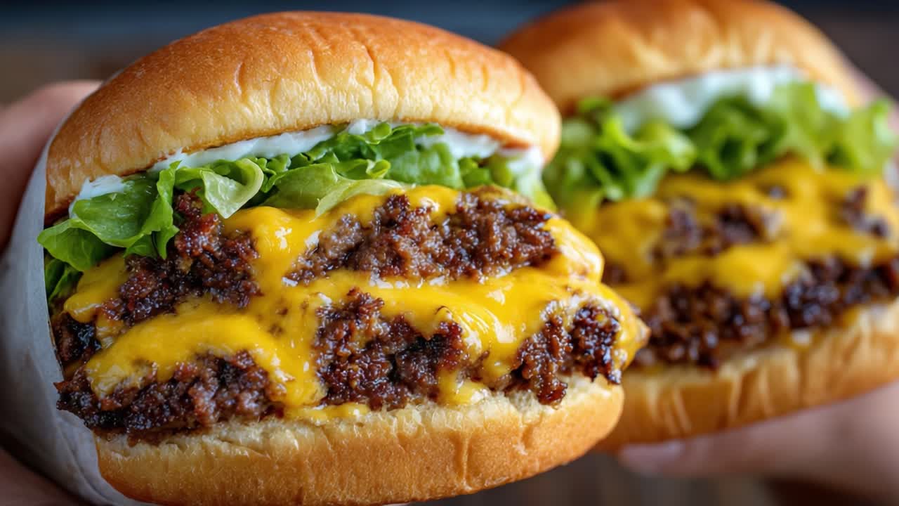 Deliciously Juicy Cheeseburgers Loaded with Melted Cheese, Fresh Lettuce, and Savory Beef, Perfectly Grilled to Satisfy Any Burger Lover's Cravings