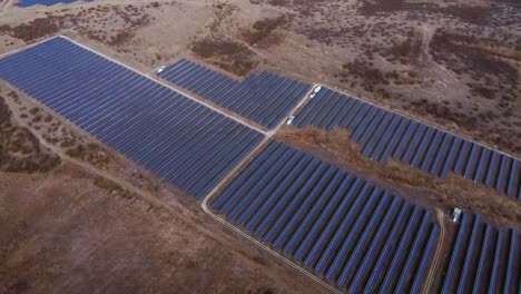 lakes of solar panels harvesting sunlight for renewable energy in rural greece