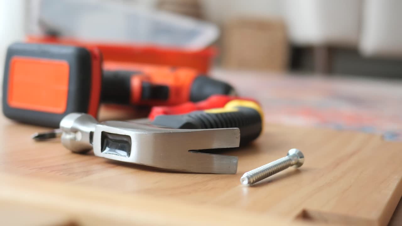 Tools on a wooden surface