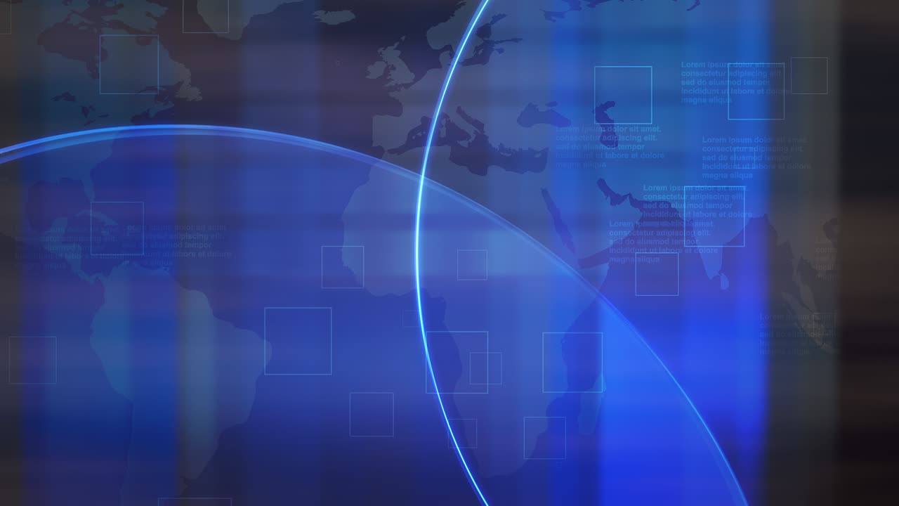 News circles and lines with world map
