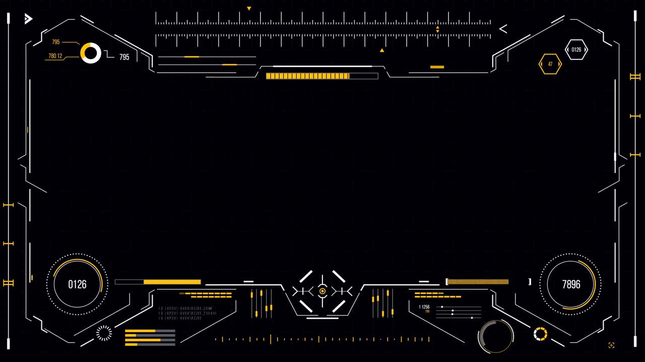 Futuristic user interface with HUD and infographic elements.