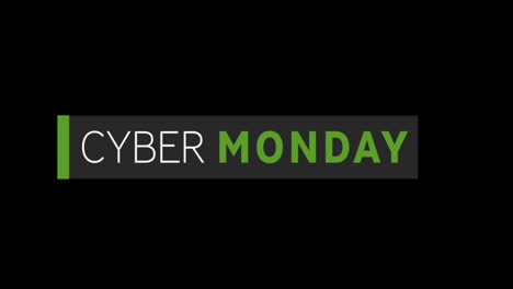 cinta gris con texto de cyber monday contra la pantalla verde