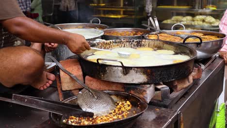 indian street food fried jhangri or jalebi. rajasthan state in western india.