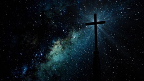 silhouette-of-a-cross-against-a-milky-way-background