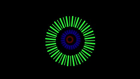 graphic designs that rotate in the center and increase the size, up to cover the whole background and disappear.