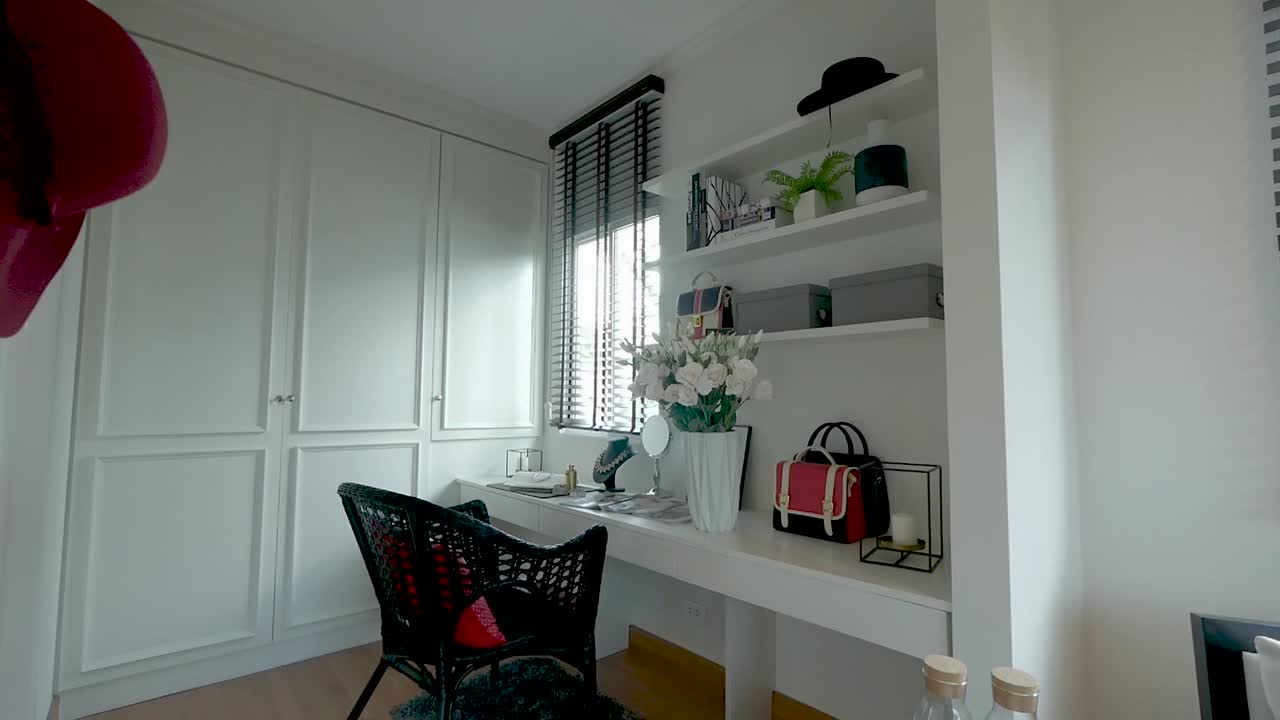 idea de decoración del área de maquillaje en el dormitorio