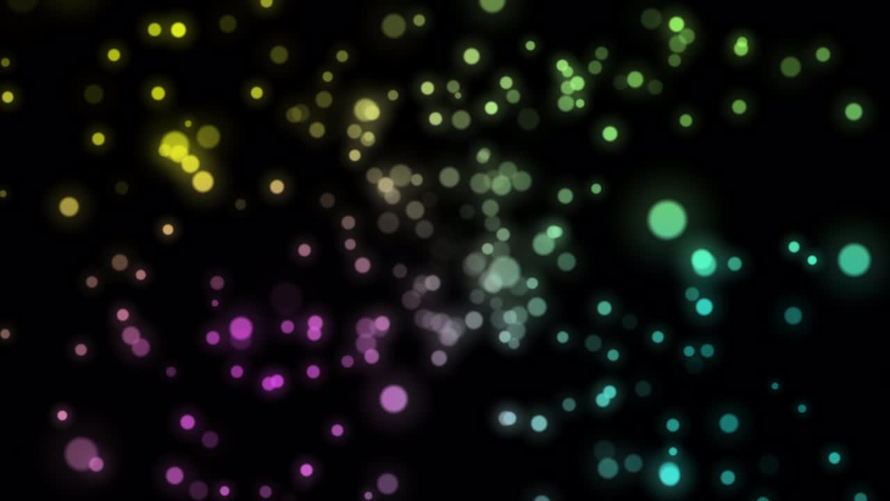 둥근 구름이 떠다니는 루프 애니메이션, 다채로운 검은색 배경