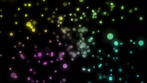 animación de bucle con esfera redonda a la deriva, colorido, fondo negro