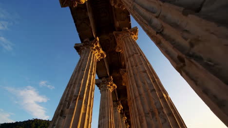ancient columns under a clear sky