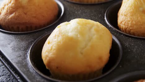 plain cupcakes on baking tray 4k