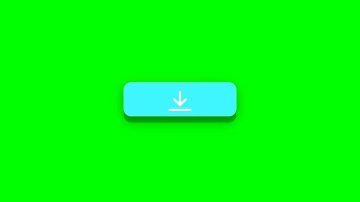 Animated Download Button Expanding on Green Screen