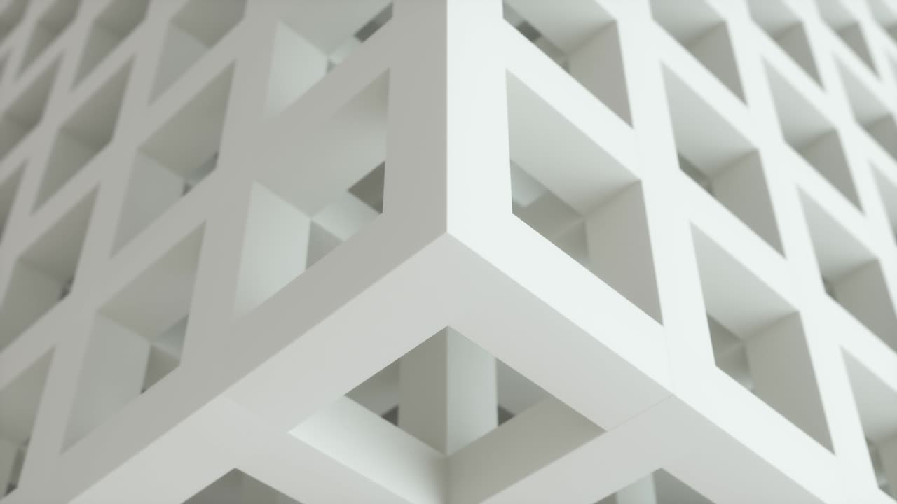 4k cubos grises blancos fondo de negocio. bucle de animación de video. arquitectura abstracta hermoso movimiento de rompecabezas cúbicos sin costuras