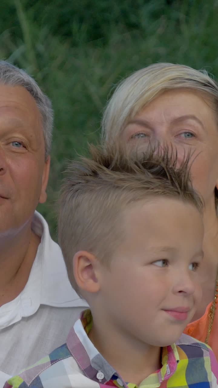 Family Portrait with Grandparents and Child
