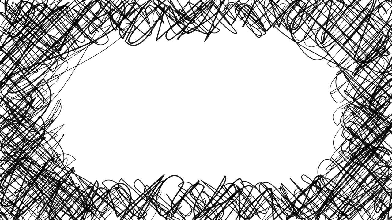 garabatas negras sobre un fondo blanco viñeta animada de baja velocidad de cuadros