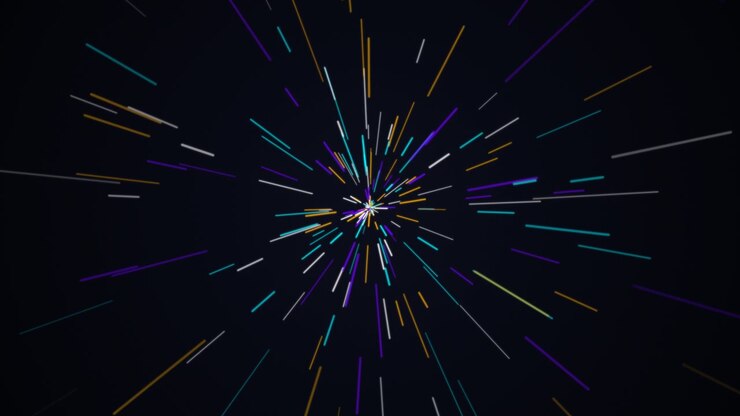 Abstract Motion Background with Colorful Light Streaks