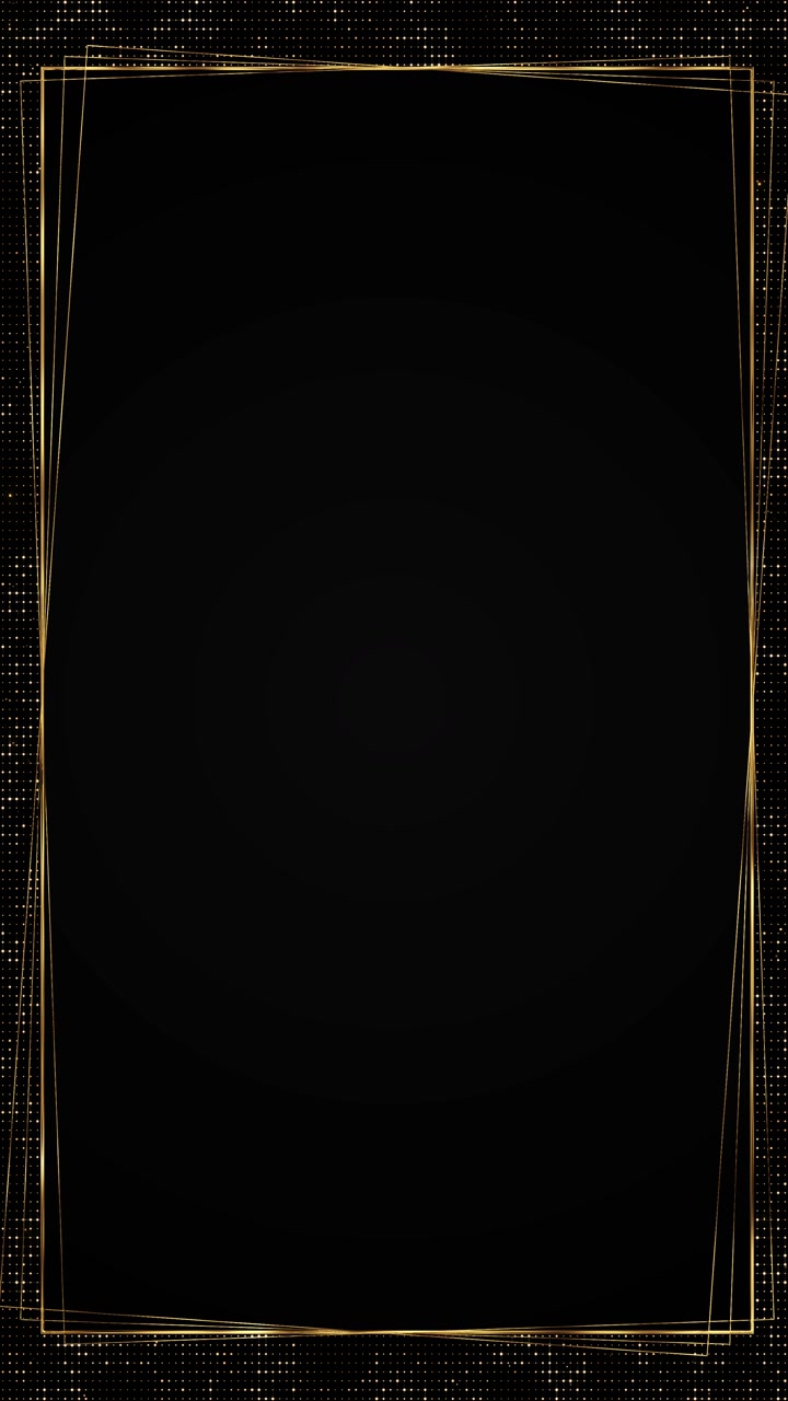 Gold luxury vertical frame dotted lights black center space and elegant border lines for invitation