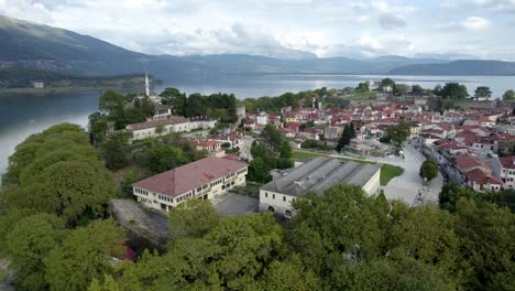 ioannina old town aerial view, dolly shot giannena epirus greece