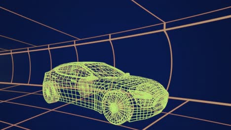 3d technical drawing of car 4k