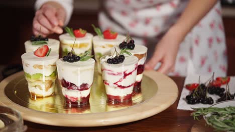 trile dessert preparation in kitchen