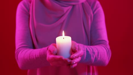 candle pray ramadan night woman hands flame light