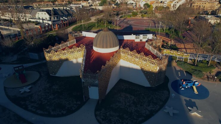 The Three Wise Men House in Ibi Alicante - rotating aerial view