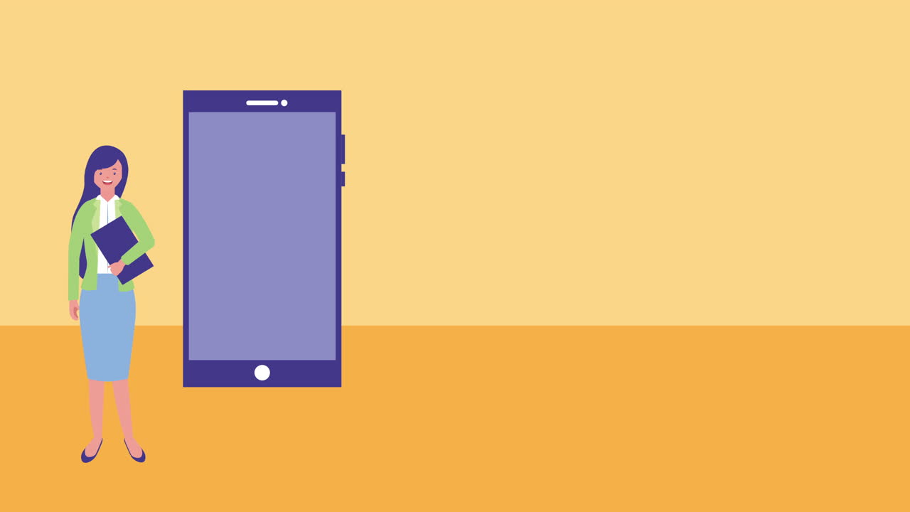 스마트폰 아바타 캐릭터를 가진 사업가