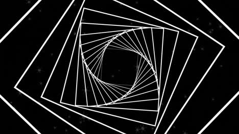 animation of white shapes moving on black background