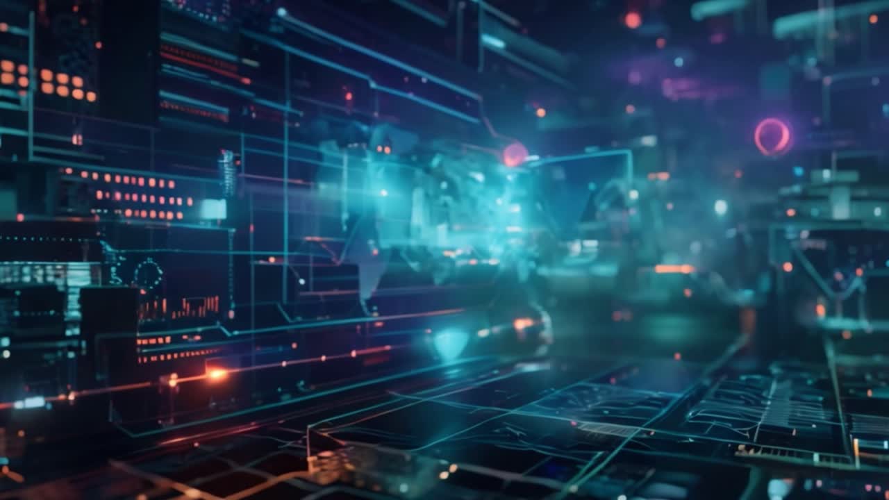 Futuristic Digital Data Network Background