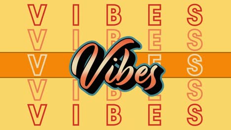 animation of vibes text on yellow background