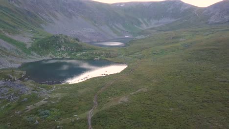 mountain valley with lakes