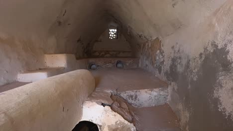 interior view of berber rural old historical house or granary at ksar hadada village in tunisia