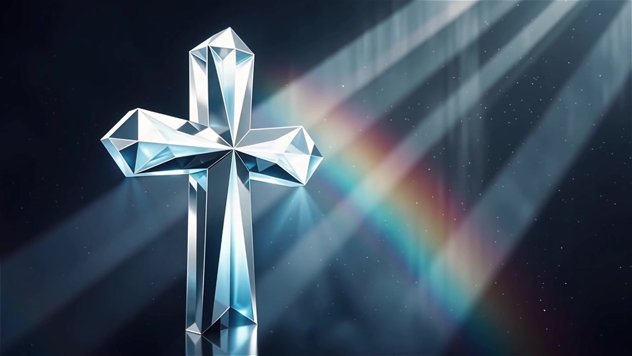 Christian Cross Heavenly Light Worship Background