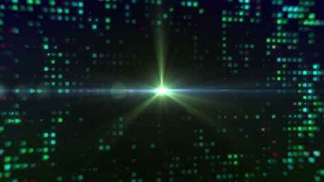 animación de puntos brillantes y procesamiento de datos