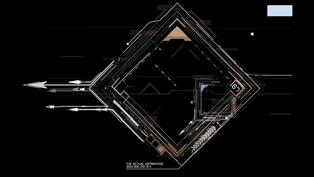 Futuristic HUD Rhombus Interface with Data Animation