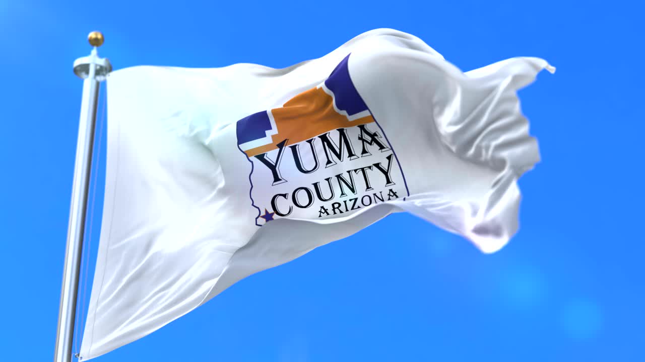 Bandiera della contea di Yuma, stato dell'Arizona, negli Stati Uniti - in loop