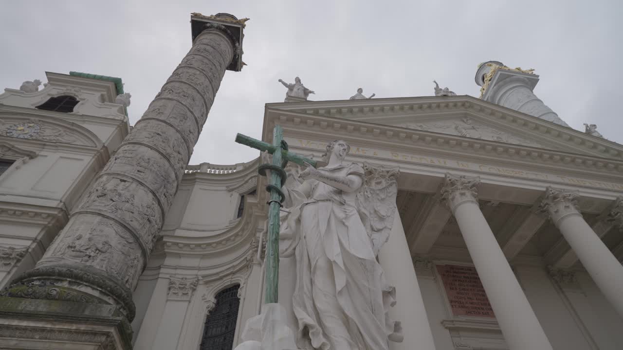 Church with Statue and Column