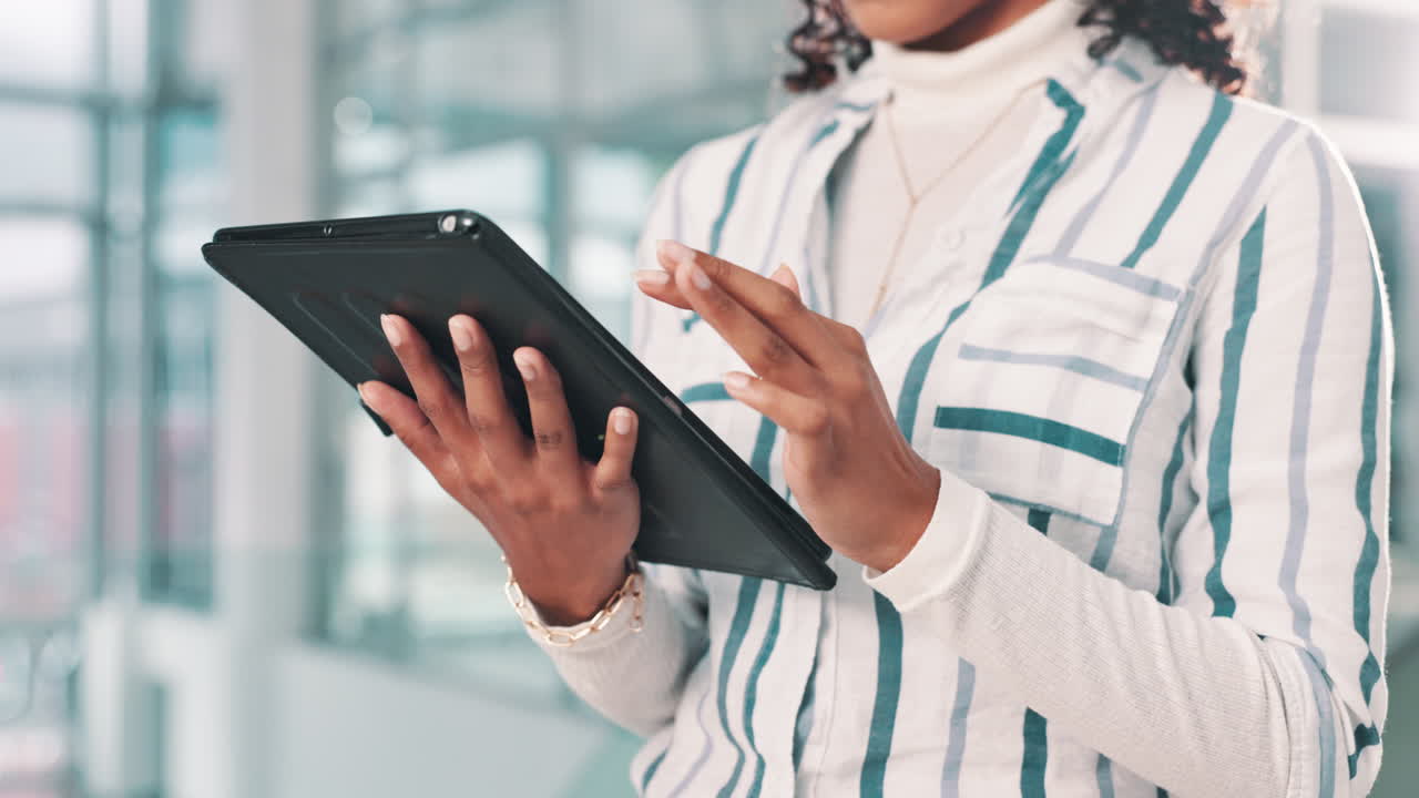 Woman using tablet in office