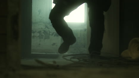 person entering a construction site