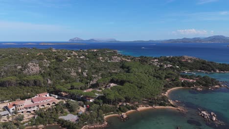cala di volpe scenic stunning seascape aerial drone view in sardinia italy