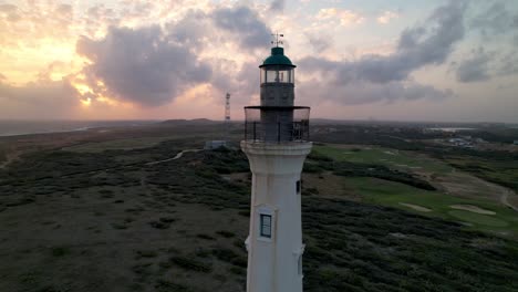 aerial california lighthouse in aruba