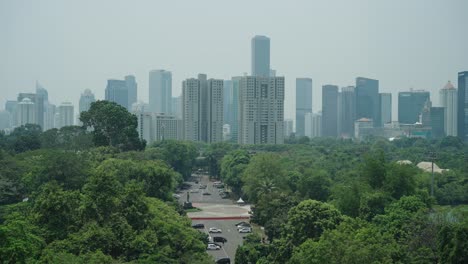 4k overhead footage of a bustling street in jakarta, indonesia, captured with a sony fx6