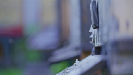 Close-Up-of-Hive-Entrance-and-Bees