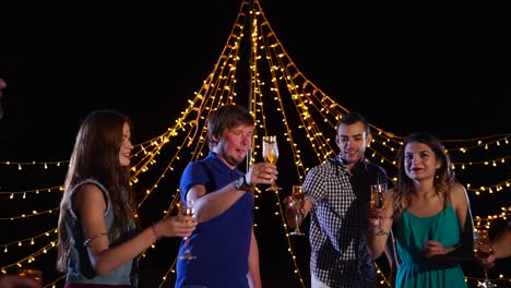friends celebrating at a night party