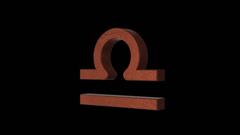 libra zodiac sign. metal bronze. alpha channel